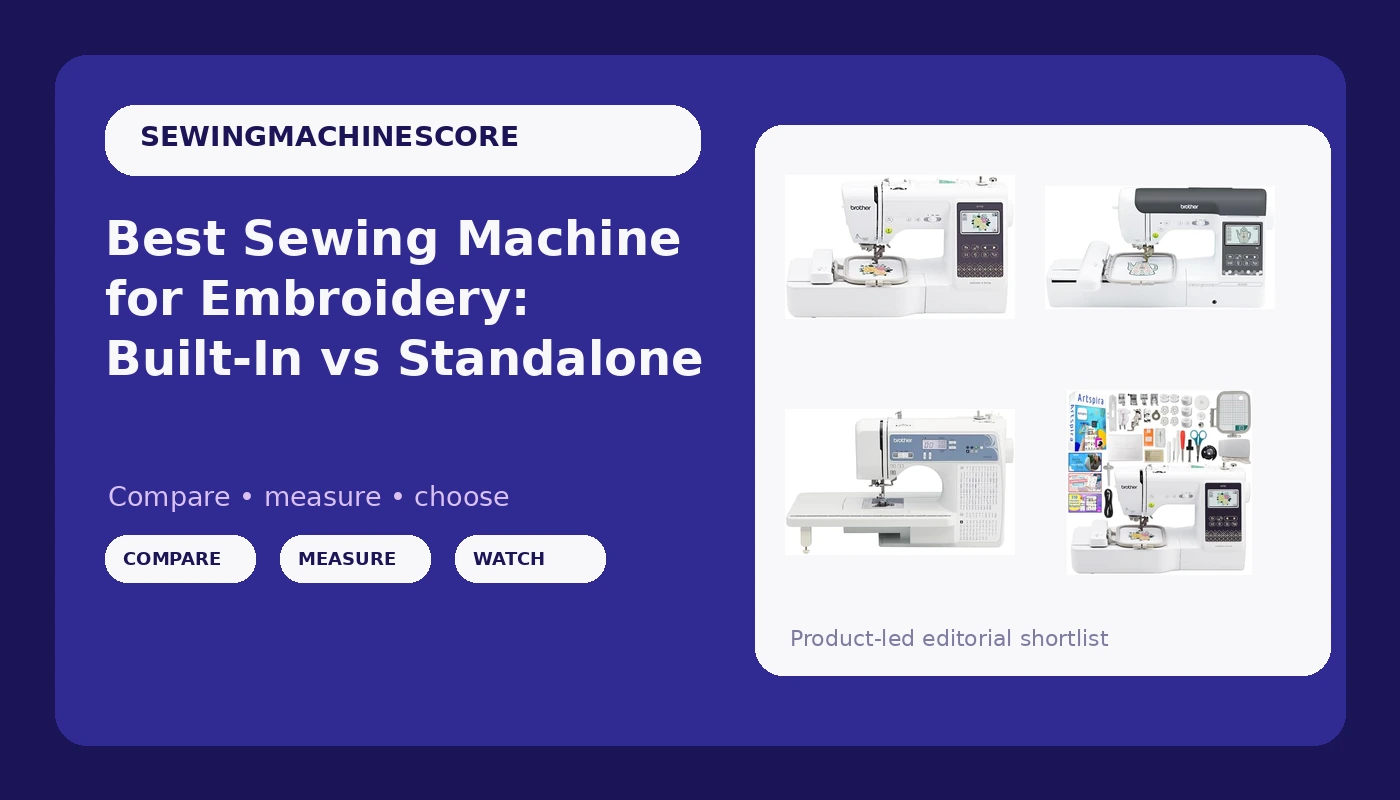 Best Sewing Machine for Embroidery: Built-In vs Standalone - SewingMachineScore review with measurements and honest opinion