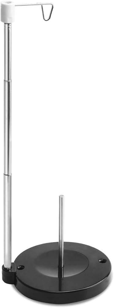 Sew Tech Adjustable Cone Thread Stand Spool Holder for Sewing Machine Embroidery Quilting Serger Machines, Single Thread Stand for Smoother Feed, Large Spool Holder with Steady Heavy Plastic Base