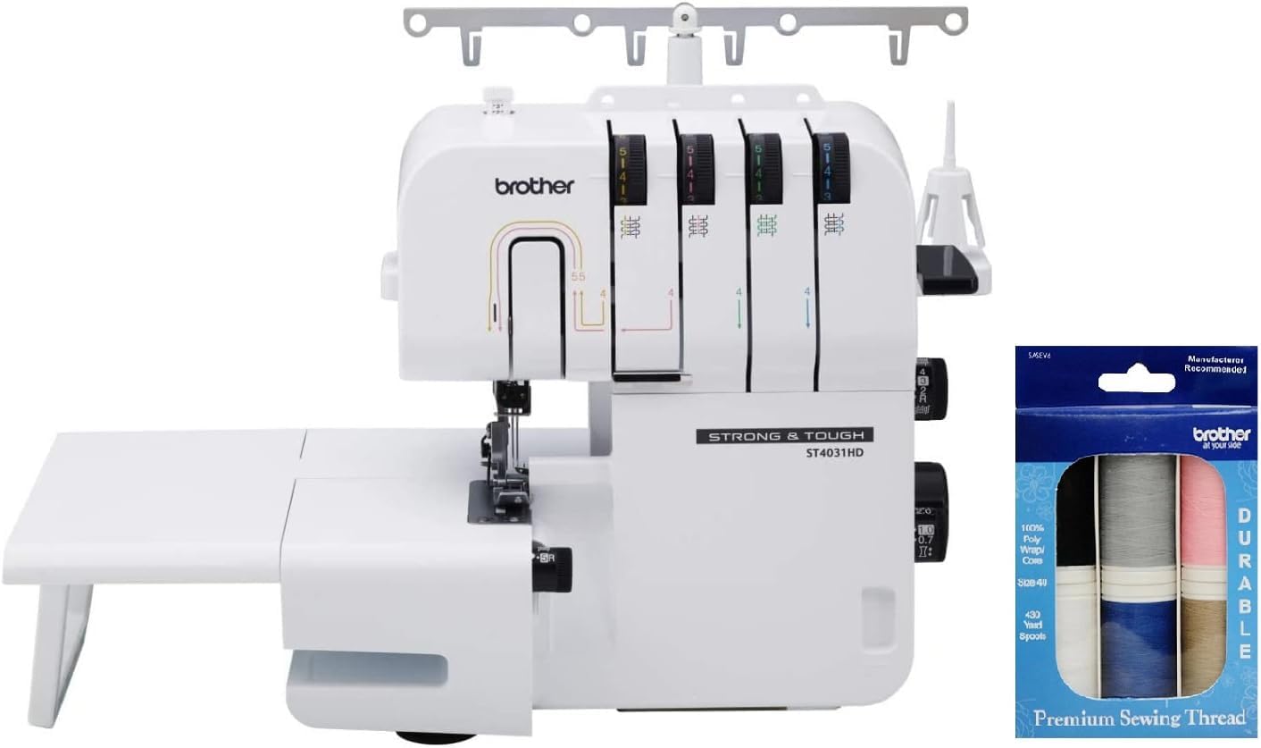 Brother ST4031HD Strong & Tough Serger Machine, 1,300 Stitches Per Minute, Pr...