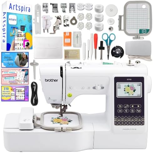 Brother SE700 Combo Embroidery & Sewing Machine with 4" x 4" Embroidery Hoop and 40+ Accessories