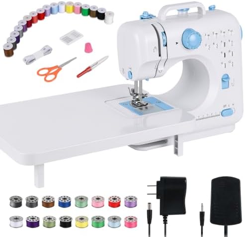 Mini Sewing Machine for Beginners & Kids with Extension Table, Portable